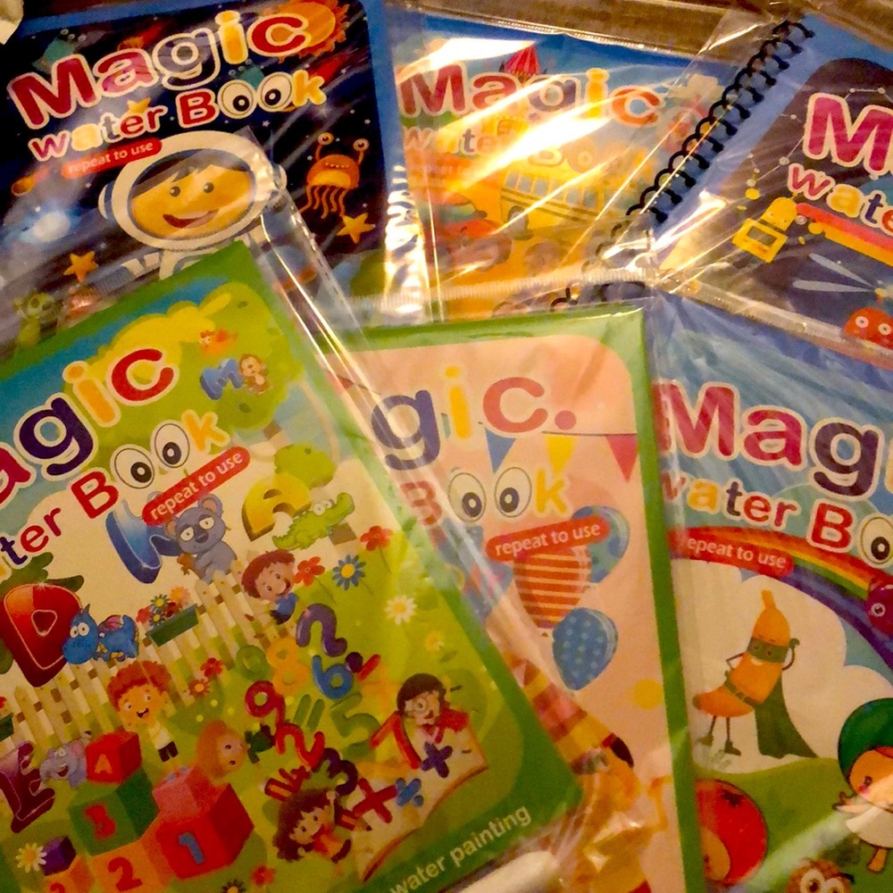 Set of 6 Magic Water Books with pen brush